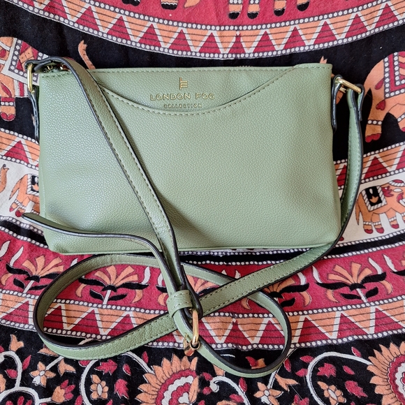 London Fog Handbags - London Fog Collection Sage Green Small Crossbody Bag